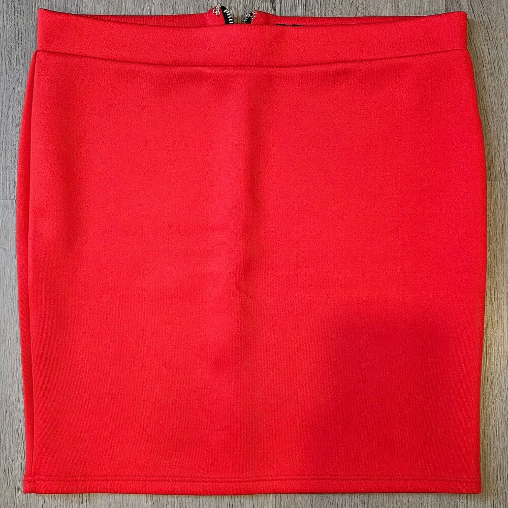 Red mini skirt